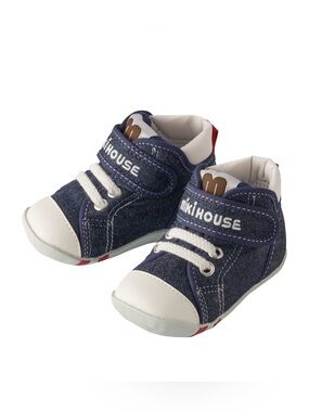 MIKI HOUSE Canvas Logo Strap Sneakers